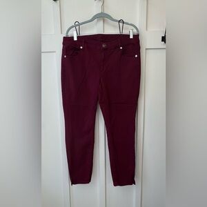 Maurices Women's Size 14 Deep Purple Maroon Jeans Pants Slim Mid Rise